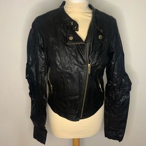 Faux Leather Moto Jacket